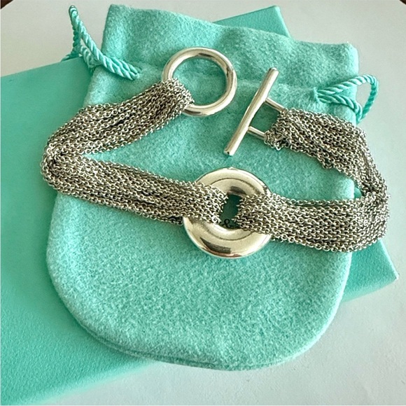 🩵8 1/2” Tiffany & Co. Somerset Mesh Toggle Bracelet Multi Strand - Picture 3 of 7